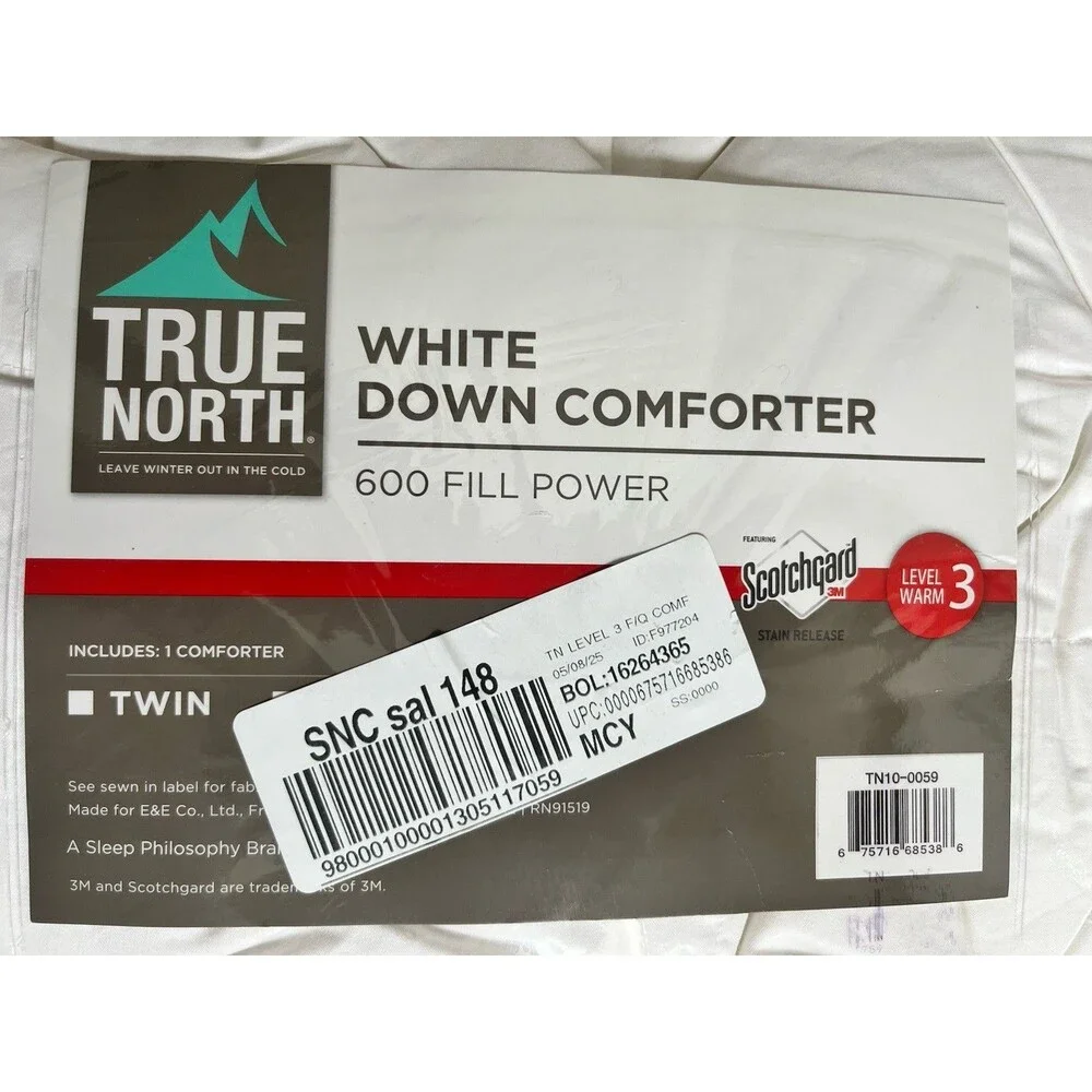True North by Sleep Philosophy Down Comforter Full/Queen– Soft, Cozy, All Season